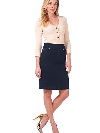 Comfort Chic n' Casual Stretch Jean Skirt