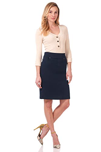 Comfort Chic n' Casual Stretch Jean Skirt