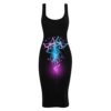 Teen Ladies Tight Costume - Printed Slim Fit Sleeveless Dress