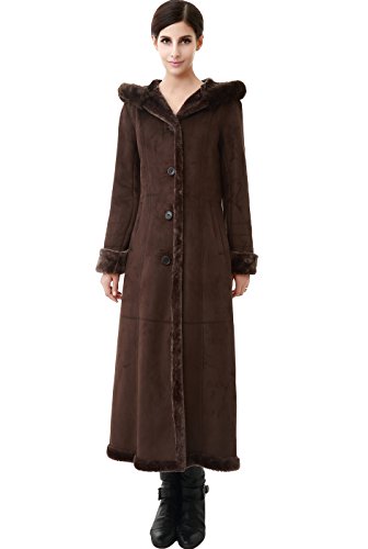 31FNY+bJXjL Women's Pauline Hooded Faux Shearling Maxi