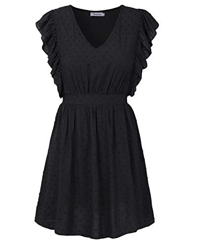 31HVTz7gf5L.SL1500 Women's Casual Summer V Neck Ruffle Sleeveless Stretchy