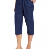 Elastic Waist Denim Capri Pants for Women – Pull-On Design and Flattering Fit