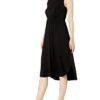Women's Jersey Standard-Fit Sleeveless Gathered Dress