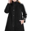 Women's Plus Size Fleece Swing Funnel-Neck Coat