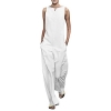 Wide Leg Cotton Casual Jumpsuit Rompers with Pocket