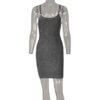 Glittery Straps Backless Bodycon Mini Club Party Wrap Dress
