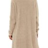 Women’s Plush Knit Cardigan with Pockets – Cozy Open Front Sweater Coat for Fall & Winter in Khaki