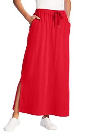 Women's Plus Size Sport Knit Side-Slit Skirt