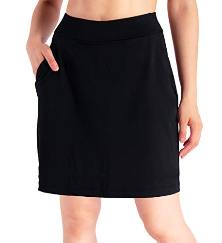 Women's 4 Pockets UV Protection 17" Long Tennis Running Skirt
