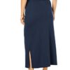 Plus Size Sporty Knit Maxi Skirt with Side Slits & Pockets – Comfortable and Stylish Athleisure for Women (Size 22/24, Bright Purple)