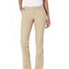 Dickies Women's Flat Front Stretch Twill Pant Slim Fit Bootcut, Desert Sand, 20 Regular