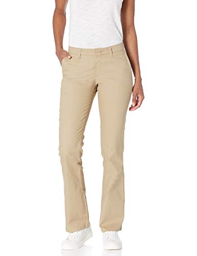 Women's Flat Front Stretch Twill Pant Slim Fit Bootcut