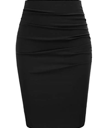 Ruched Front Wear to Work Office Pencil Skirt