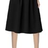 Pocket Skirt High Waist Pleated Midi Skirt