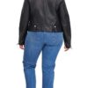 Women's Plus Size Faux Leather Asymmetrical Motorcycle Jacket
