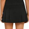 Lightweight Pleated Athletic Skort for Women – Comfortable Running, Tennis & Golf Skirt with Shorts & Pockets (XXL, Black)