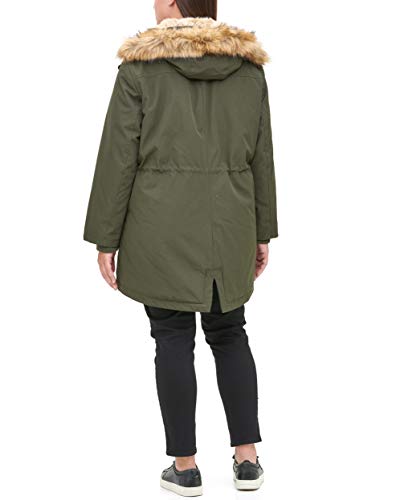 31Zeae+zOCL Levi's Women's Fake Fur Lined Hooded Parka Jacket – Stylish, Warm & Functional Olive Jacket (Medium & Plus Sizes)