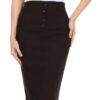 Petite High Waist Stretch Pencil Skirt