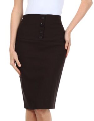 Petite High Waist Stretch Pencil Skirt