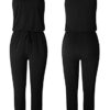 Summer Solid Casual Loose Sleeveless Jumpsuit Romper  