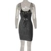 Glittery Straps Backless Bodycon Mini Club Party Wrap Dress