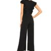 Sleeveless Ruffle Trim Wide Leg High Waist Long Jumpsuit