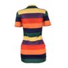 Women's Round Neck Short Sleeve Rabbit Cartoon Printed Loose Stripe Shirt Dress - Clubwear, Summer Mini Dress