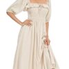 Women Summer Half Sleeve Cotton Ruffled Vintage Elegant