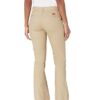 Dickies Women's Flat Front Stretch Twill Pant Slim Fit Bootcut, Desert Sand, 20 Regular