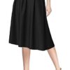 Pocket Skirt High Waist Pleated Midi Skirt
