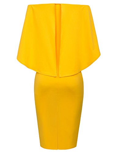 31pXx3ZwM6L Women's Off Shoulder Fitted Club Midi Dress Size 2XL Yellow