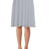 Soft Stretch Mid Midi Knee Length Flare Flowy Skirt