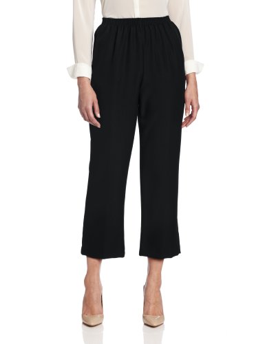 Pull-On Style All Around Elastic Waist Polyester Cropped Missy Pants
