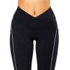 Women Reflective High Waisted Running Leggings with Pockets