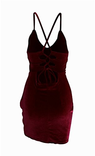31wRk0YBzFL Bodycon Sleeveless Backless Velvet Sexy Short Club Dress