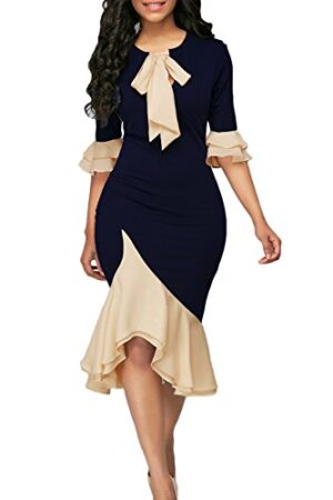 Women Bodycon Dress Cocktail Work Half Sleeve