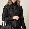Lock and Love Quilted Faux Leather Biker Jacket with Hoodie - Your Style Essential
