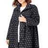 Women's Plus Size Fleece Swing Funnel-Neck Coat