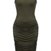 Women's Summer Sexy Sleeveless Sundress Fold Bodycon Tank Dress