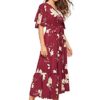 Floral Ruffle Hem Peplum Long Dresses with Bel