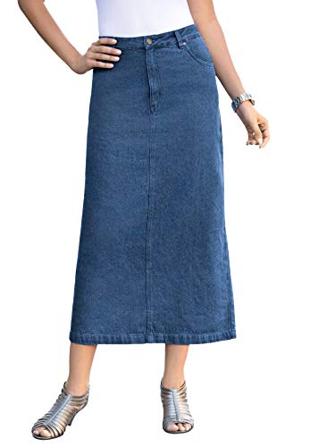 Plus Size Classic Cotton Denim Long Skirt