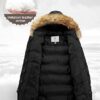 Women's Winter Thicken Padded Parka Jacket with Fur Trim Hood
