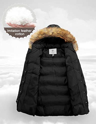 414jywLOHPL Women's Winter Thicken Padded Parka Jacket with Fur Trim Hood