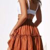 Women's Floral Flared Short Skirt Polka Dot