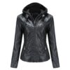 Faux Leather Jacket Women Motorcycle Coat for Biker