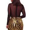 Sheer Mesh Long Sleeves Club Sequins Dress Plus Size