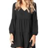 Casual Swing Ruffle Long Sleeve Tunic Dress