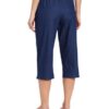 Effortless Comfort & Style – Elastic Waist Denim Capri Pants for Women