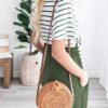 Summer Striped Ruffle Sleeves Tie Waist Pockets