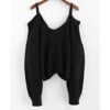 Women's V-Neck Criss Cross Twisted Back Pullover